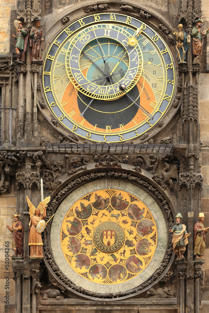Medieval astronomical Clock in Prague, Czech Republic
