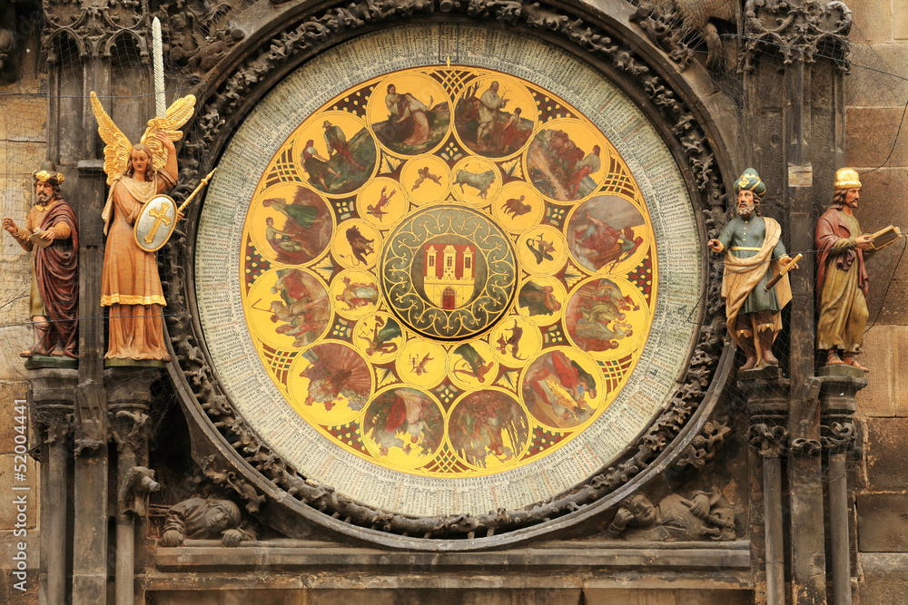 Medieval astronomical Clock in Prague on Old Town Hall