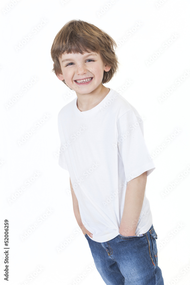Young Happy Boy Smiling Hands in Pockets Young Happy Boy Smiling Hands in Pockets