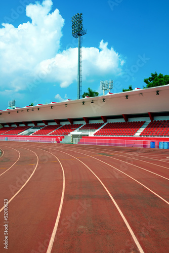 running track in small stadium