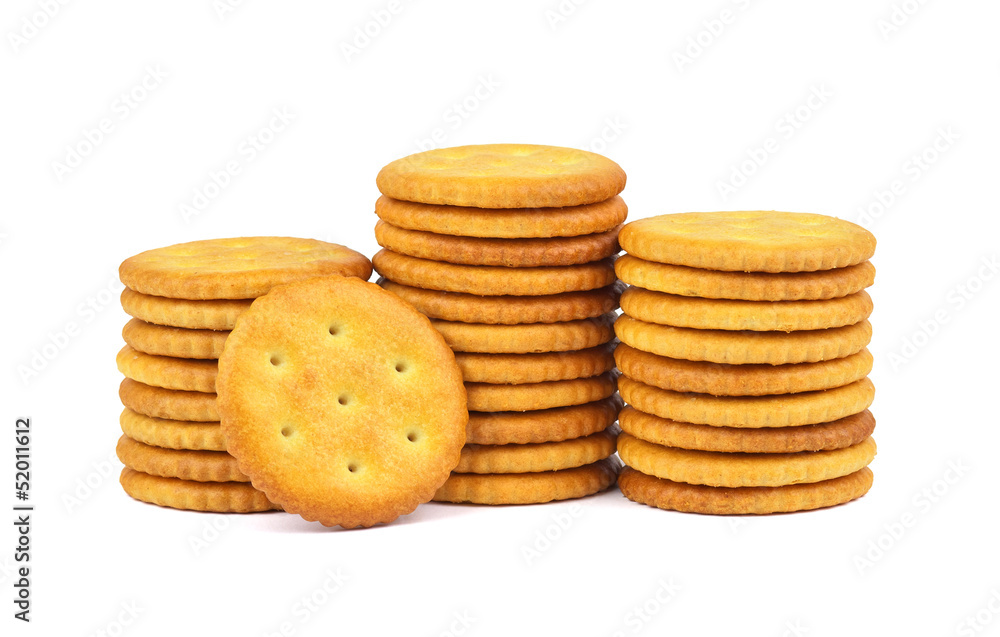 Crackers isolated on white background Crackers isolated on white background