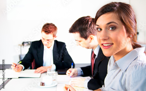 Young woman in business meeting