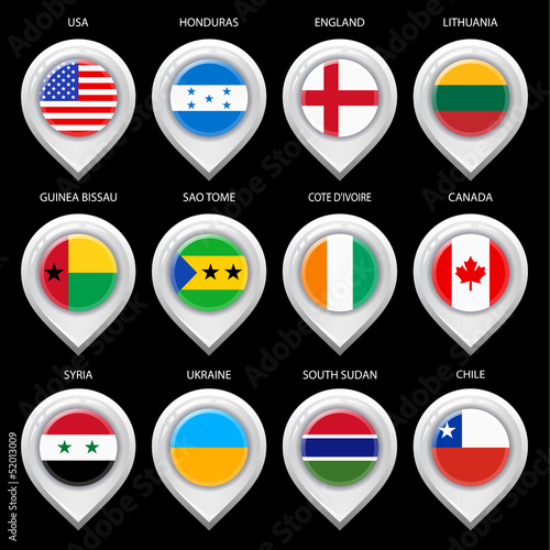Map marker with flag-set eghth Free Download Map marker with flag-set eghth - GFXLoad