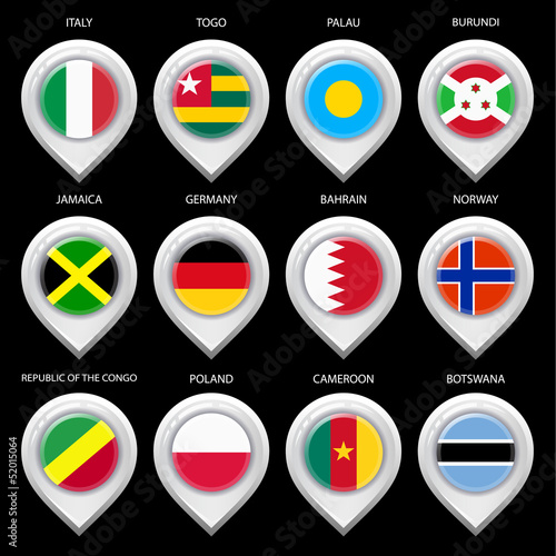 Free Download Map marker with flag-set seventh - GFXLoad