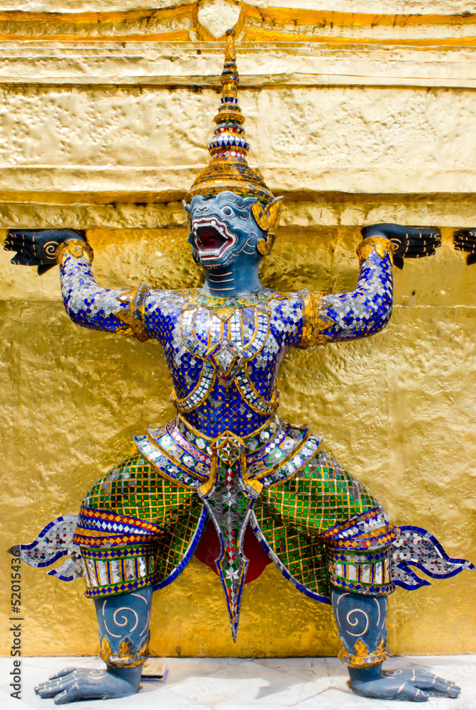 Blue Monkey Ramayana of Wat Phra Kaewof in thailand