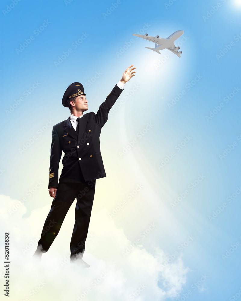 Image of pilot touching air