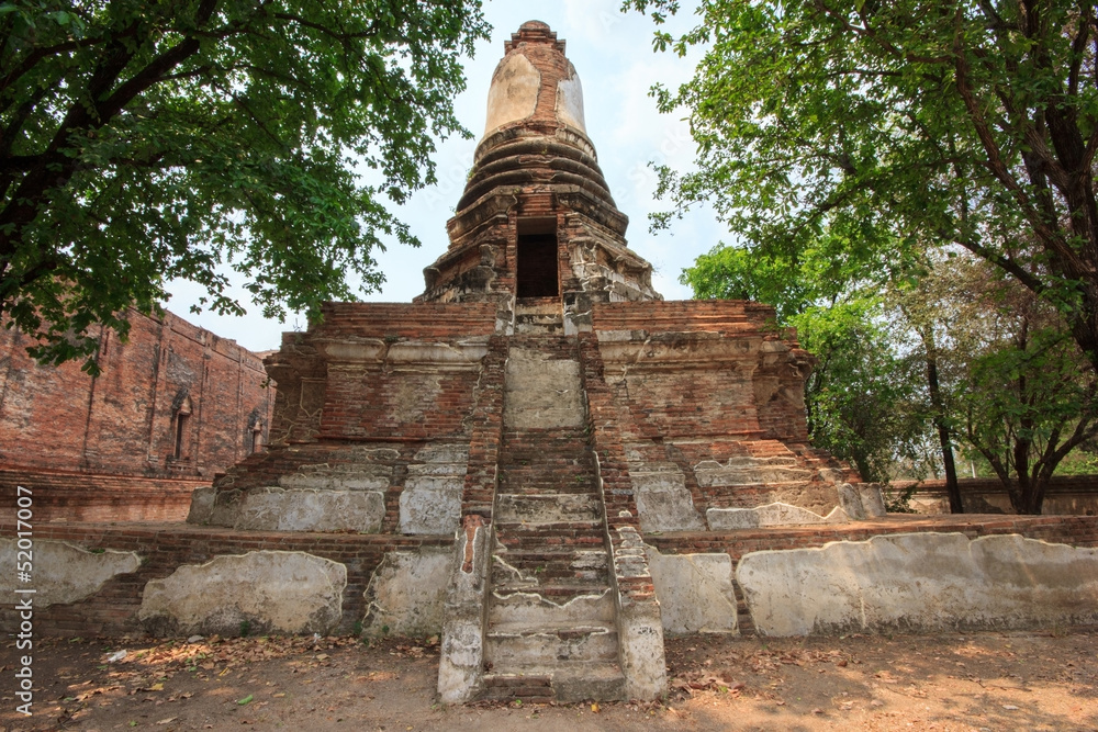 The Ancient pagoda in Ayutthaya of Thailand