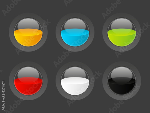 Set of glossy round buttons