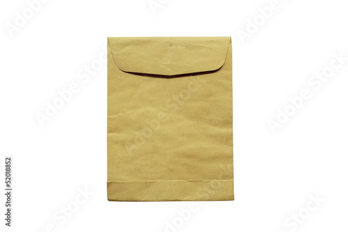 Brown envelope, isolated in white background.