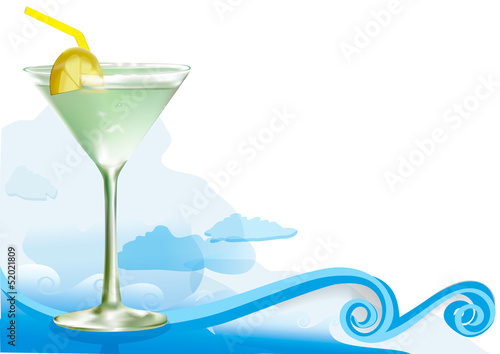 Green alcohol cocktail