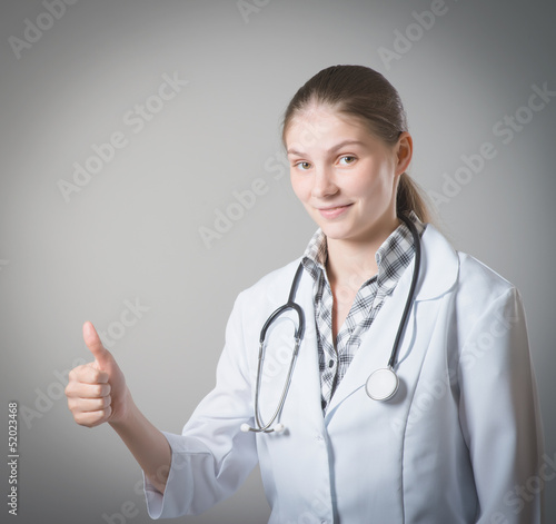 Woman doctor with stethoscope