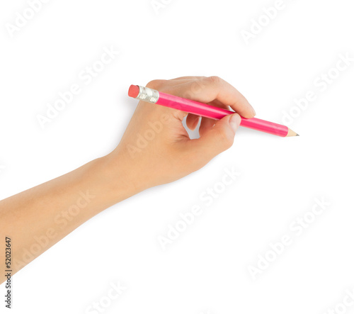 human hands with pencil writting something