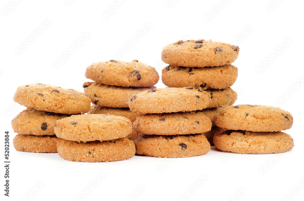 A stack of chocolate chip cookies A stack of chocolate chip cookies