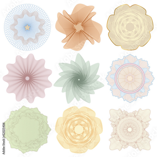 Guilloche (watermark). Pattern for money, banknote, currency