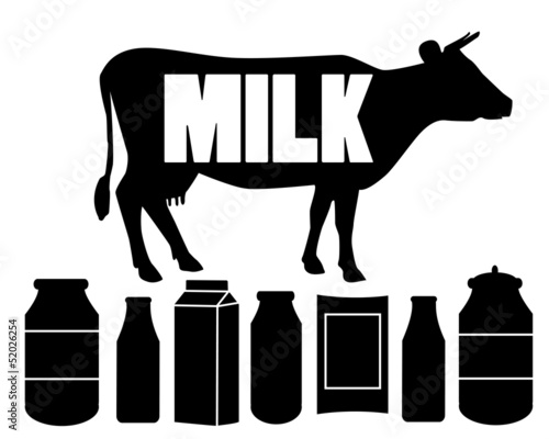 silhouette cow and milk
