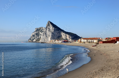 Rock of Gibraltar from the beach of La Linea, Spain