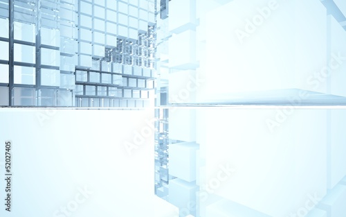 Abstract interior of glass blocks