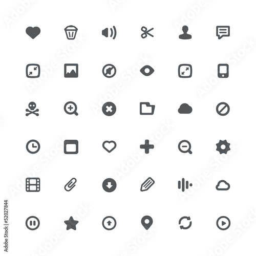 36 icons for file features and options
