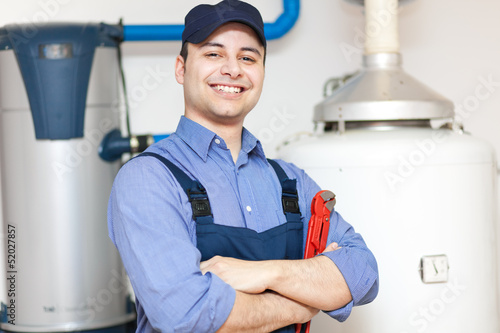 Smiling plumber photo
