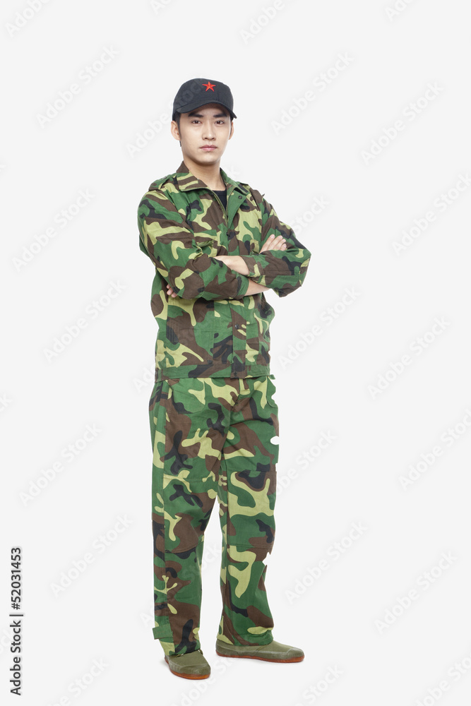 Portrait of Solider, China, Studio Shot Portrait of Solider, China, Studio Shot