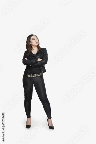 Young Punk Woman Standing Defiantly