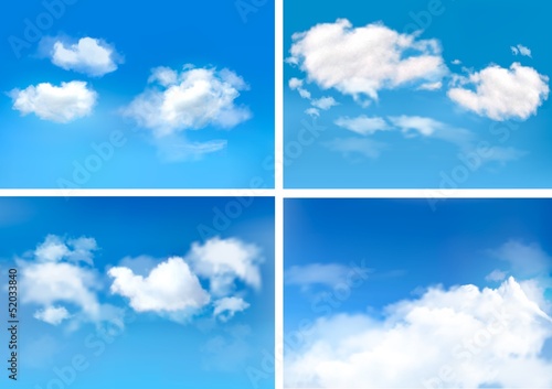 Blue sky with clouds. Vector backgrounds.