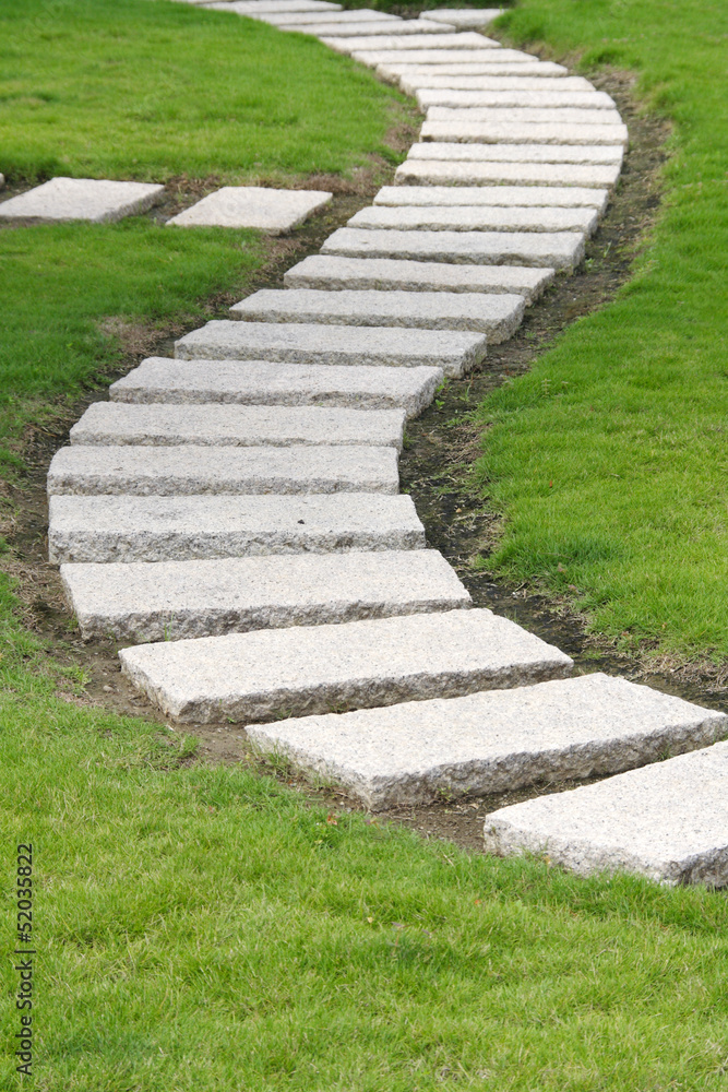 Curved garden walkway