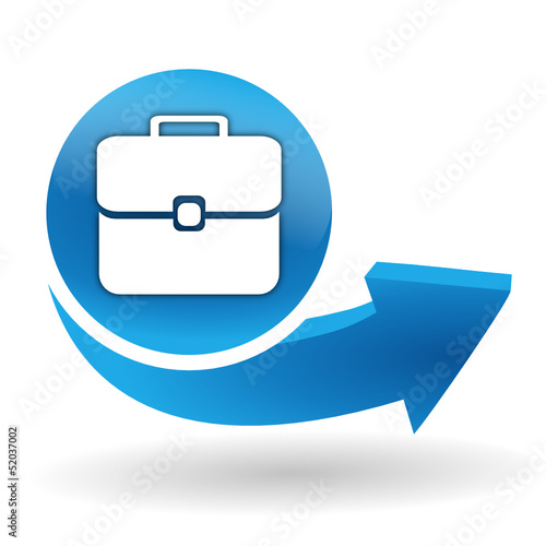 valise sur bouton web bleu