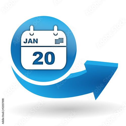 agenda sur bouton web bleu