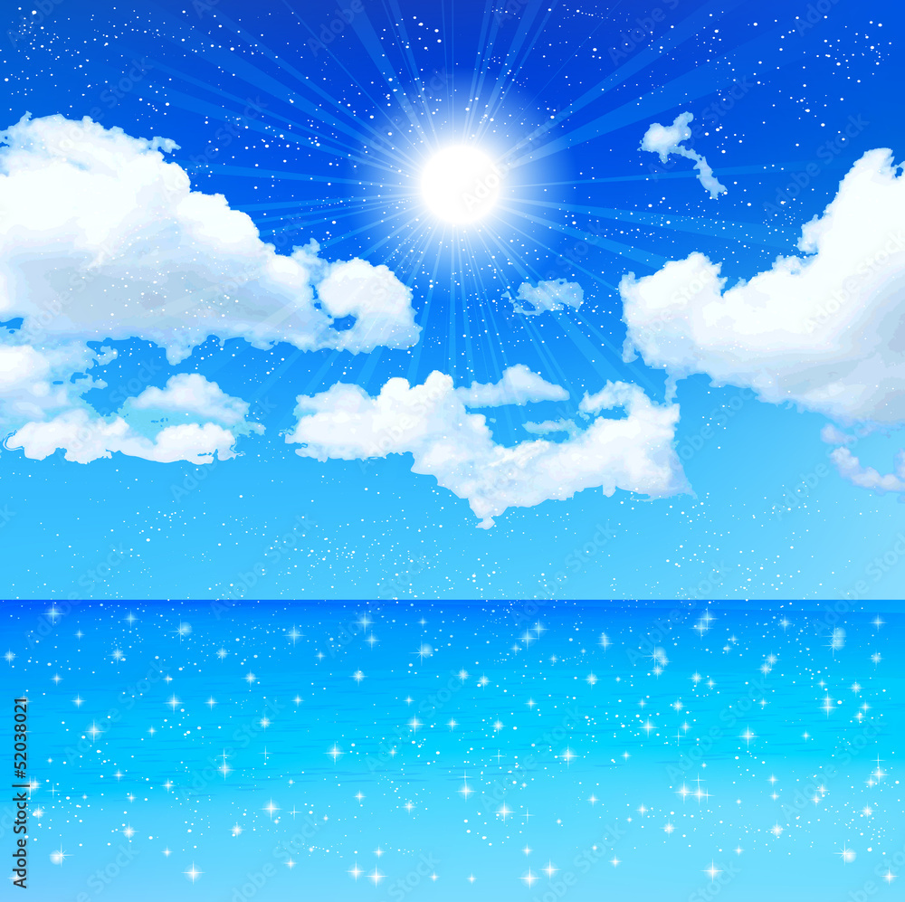 海 空 太陽 背景 Stock ベクター Adobe Stock