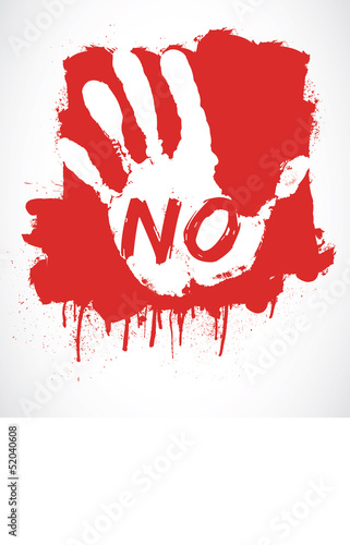 activisme : main rouge - NO
