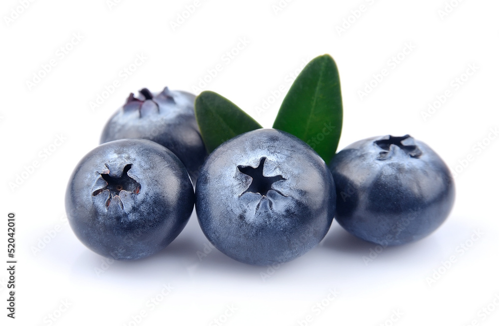 Obraz premium Blueberries with leaves