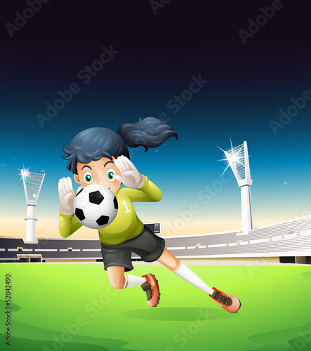 A female football player