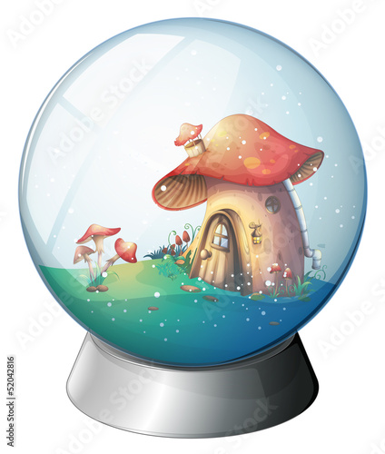 A magic ball with a mushroom house