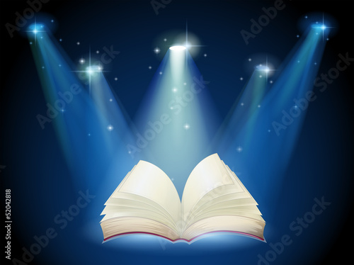 A book with spotlights