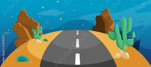 A road with cactus