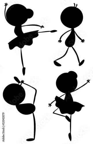 Silhouettes of a girl and a boy dancing