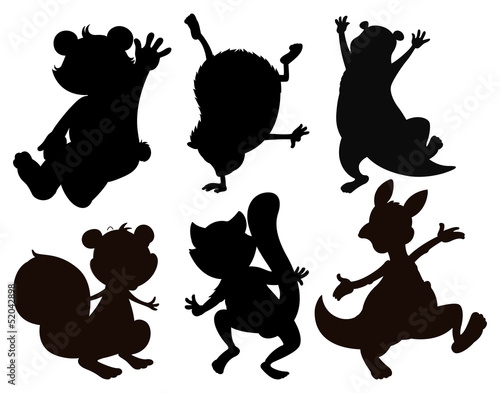 Shaded drawings of animals