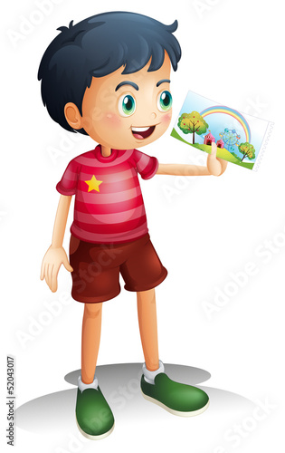 A child holding an image
