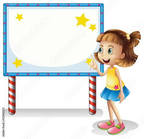 A child near the empty board with series lights
