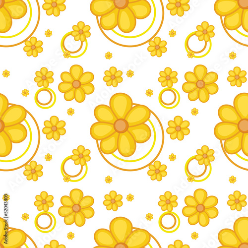 A yellow flowery design