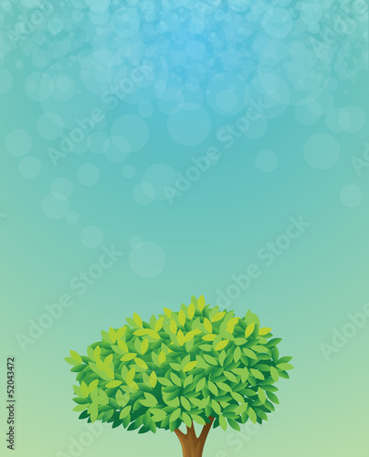 A blue colored stationery with a tree