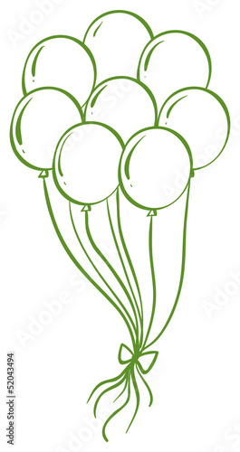 A doodle set of green balloons