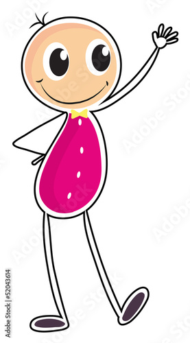 A boy waving his hand