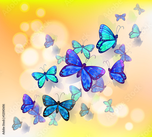 A wallpaper design with butterflies