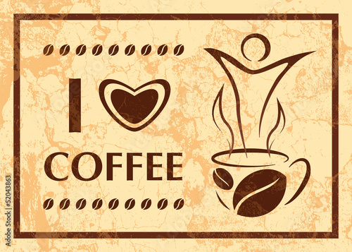 Coffee poster in retro style