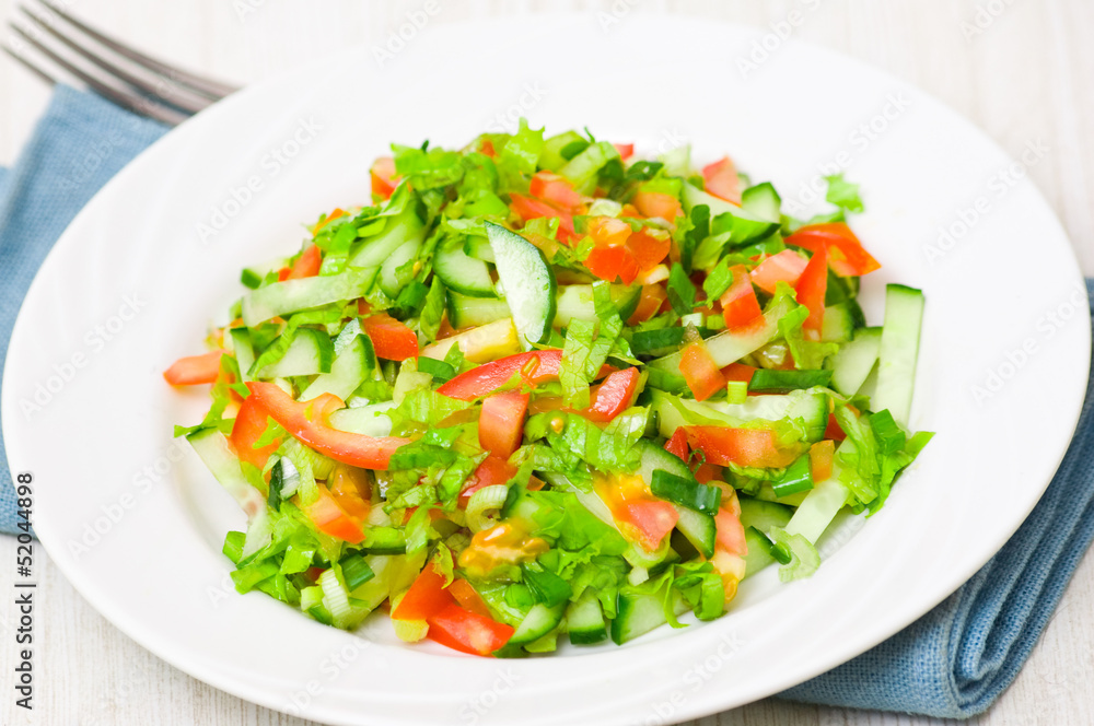 fresh vegetable salad on plate fresh vegetable salad on plate