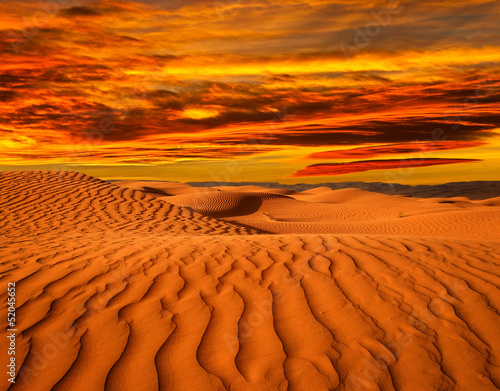 Desert of North Africa, sandy barkhans photo