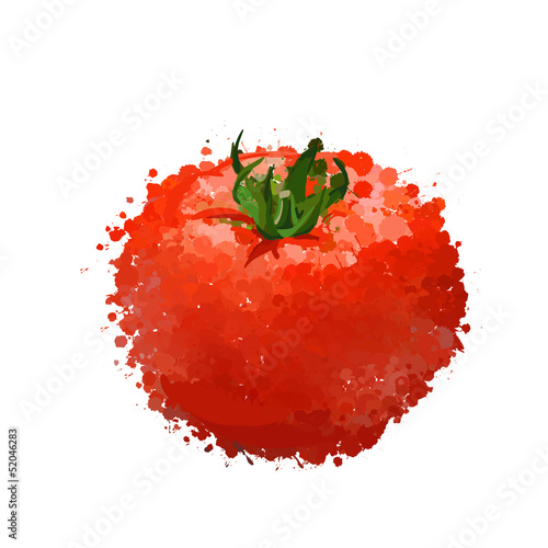 red tomato vector illustration  of blots