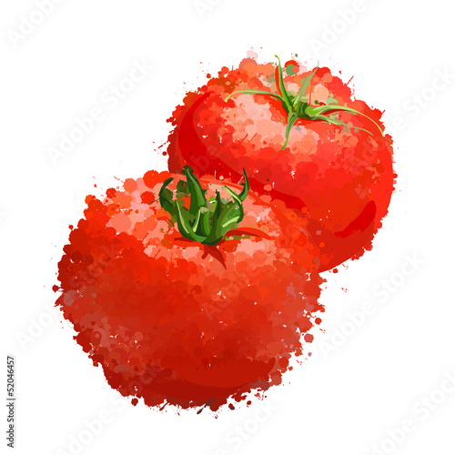 red tomatos vector illustration  of blots
